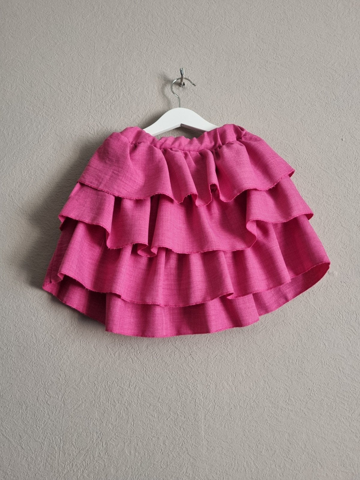 Roze gelaagde rok voor meisjes, Meisje, Ophalen of Verzenden, Zo goed als nieuw, Jurk of Rok