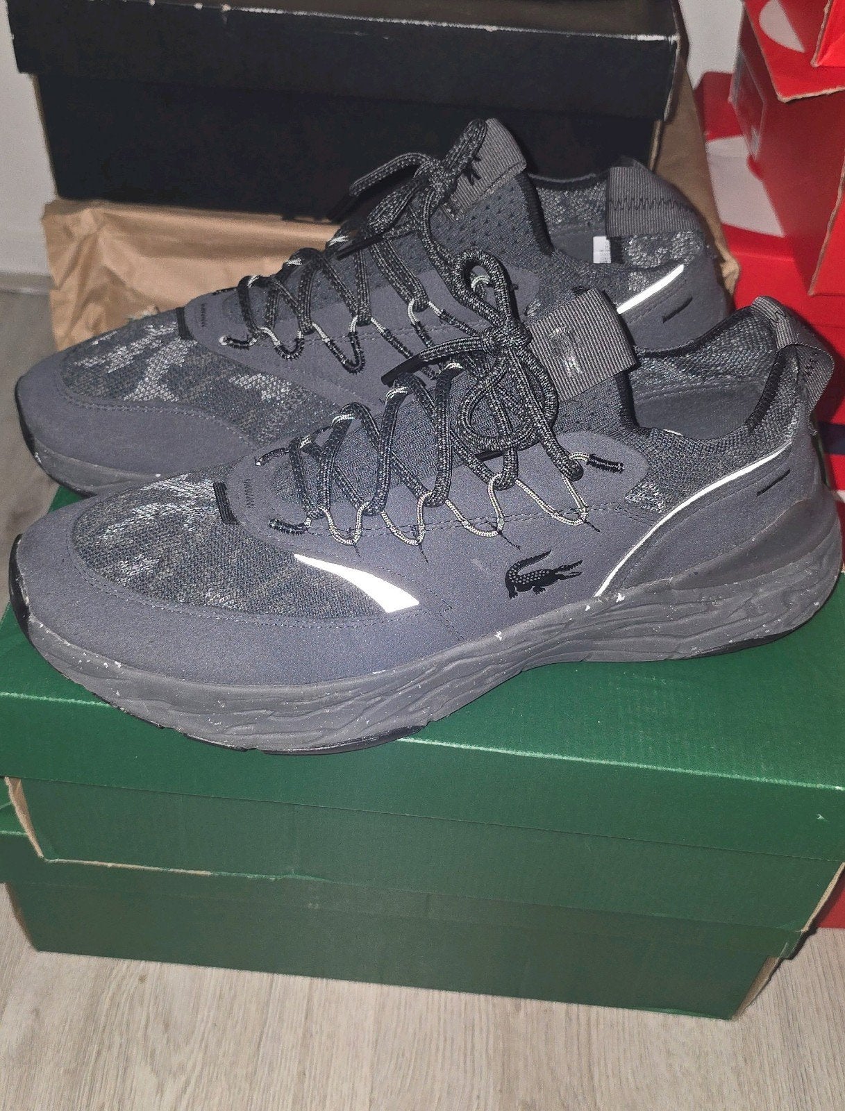LACOSTE RE COMFORT CAMO 3M SNEAKERS MAAT 46.5, Ophalen of Verzenden, Zo goed als nieuw, Overige kleuren