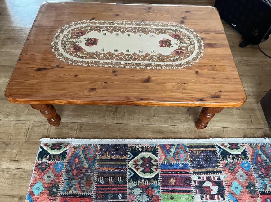 Salontafel + lade van echt hout - in nette staat, Huis en Inrichting, Tafels | Salontafels, Ophalen, 100 tot 150 cm, 50 tot 100 cm