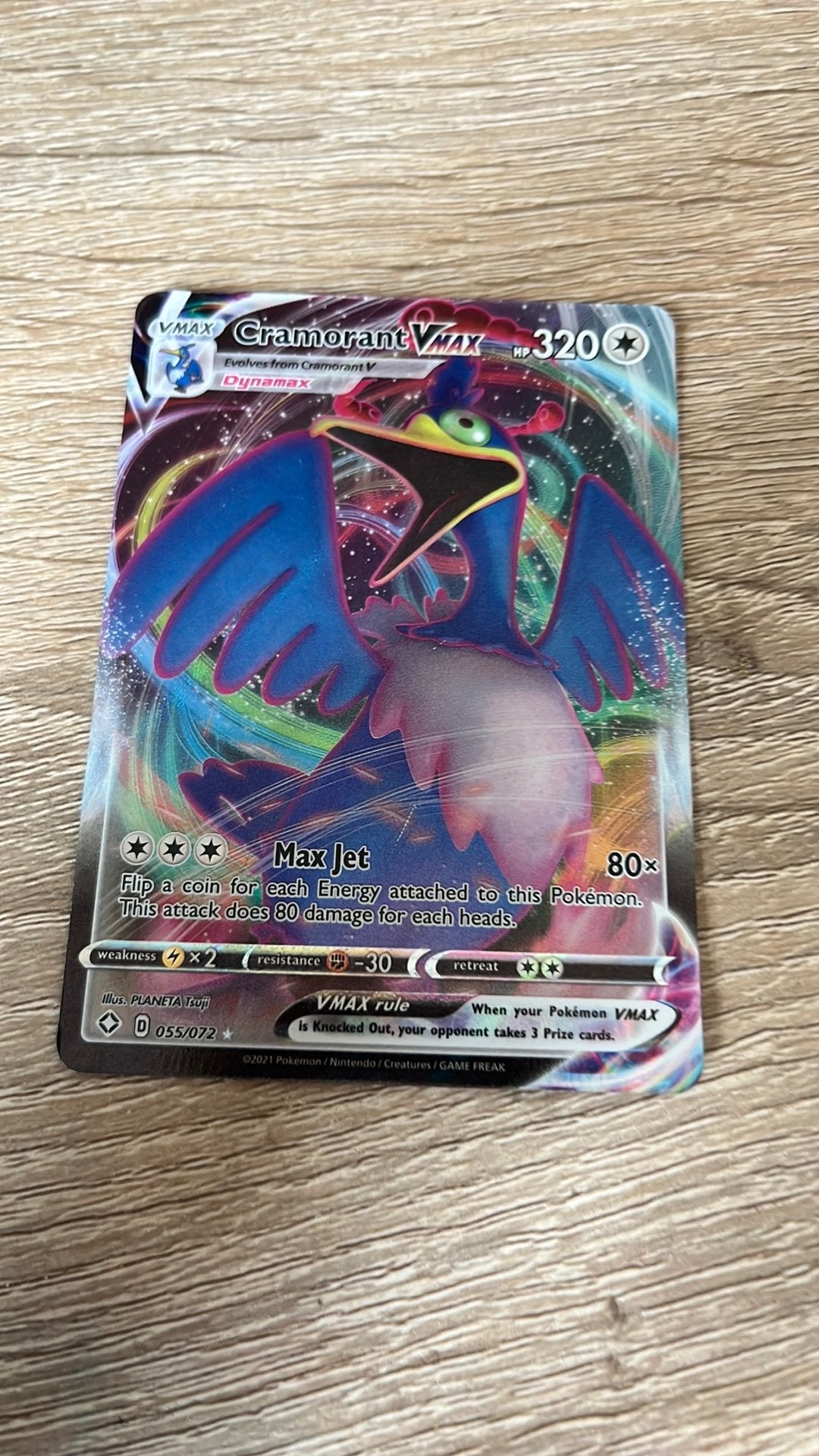 Cramorant VMAX Pokémon kaart (055/072) - Zo goed als nieuw, Ophalen of Verzenden, Zo goed als nieuw, Losse kaart