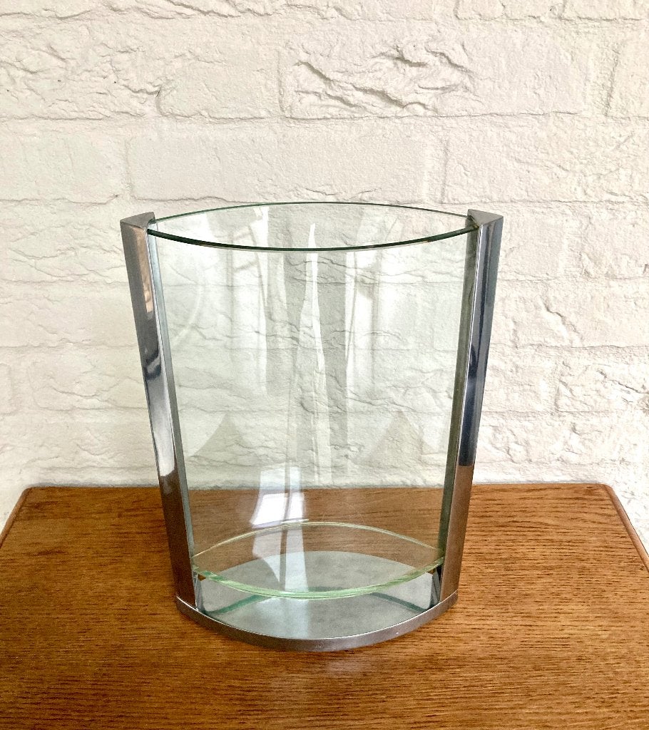 Decade Philippi: design vaas met optisch effect. Glas. ZGAN, Overige kleuren, 30 cm, Ophalen of Verzenden, Geschikt voor droogbloemen
