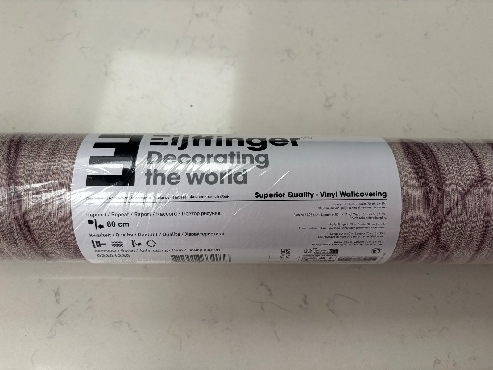 Eijffinger Vinylbehang met Bladeren Patroon - Roze/Bruin, Bladeren, Natuurlijk, Overige merken, Ophalen of Verzenden