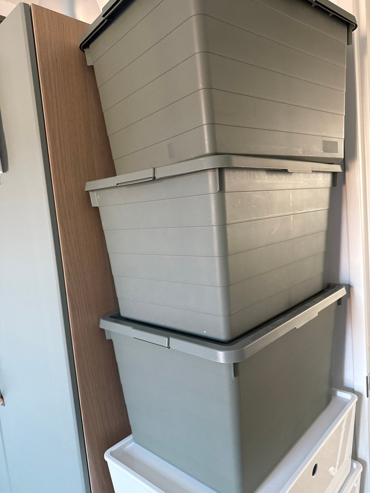 3 Ikea stockerbit groen opbergbakken, Ophalen, Gebruikt, 40 tot 60 cm, 50 tot 75 cm
