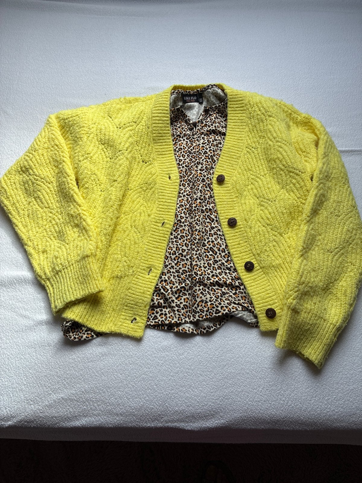 Like Flo vestje en shirt met panterprint, maat 134/140, Ophalen of Verzenden, Zo goed als nieuw, Meisje, Setje
