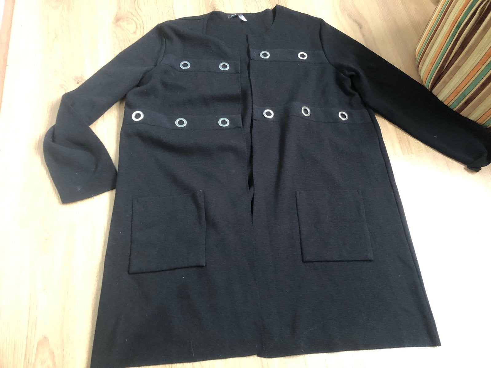 Faber woman zwart midi gebreid vest 46, Zwart, Maat 46/48 (XL) of groter, Ophalen of Verzenden, Zo goed als nieuw
