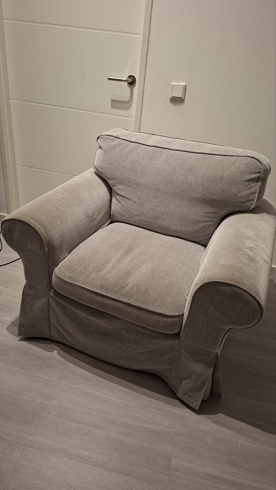 Ikea Ektorp fauteuil grijs, Ophalen, Gebruikt