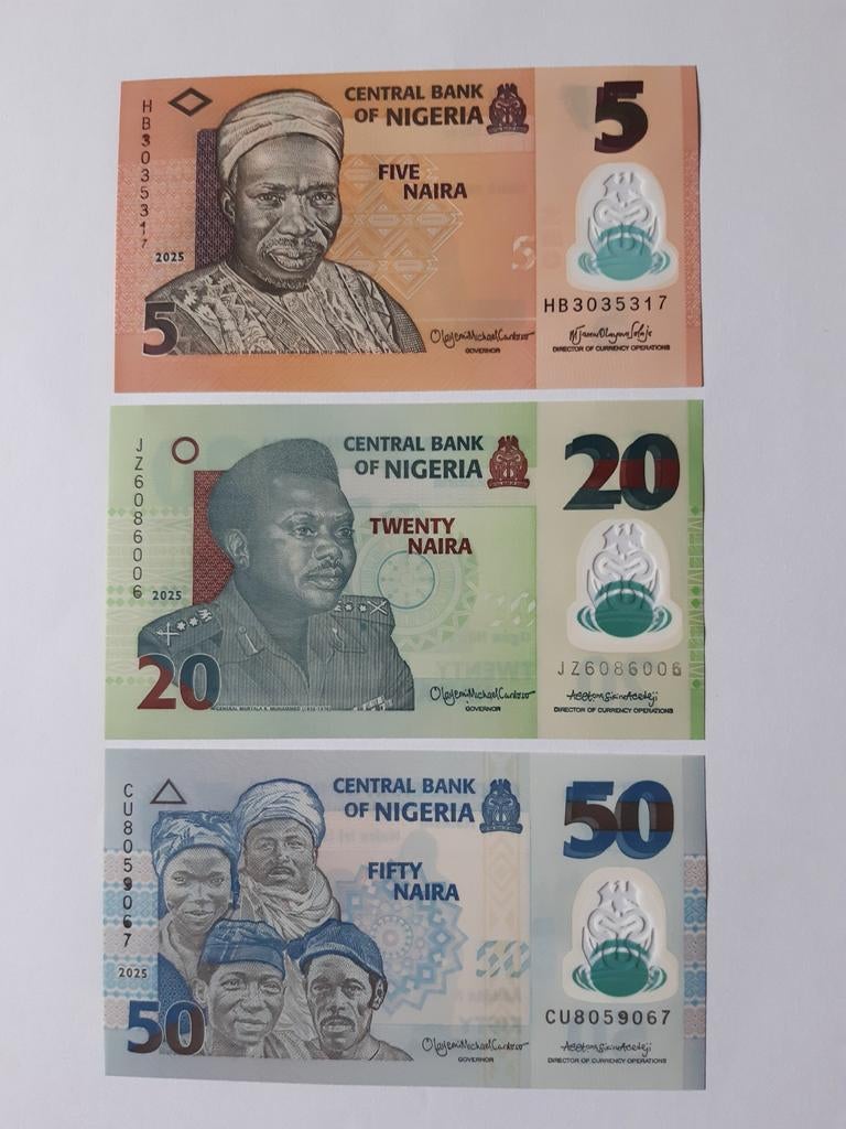 3 biljetten Nigeria 2025 unc kk f 11.3, Ophalen of Verzenden, Nigeria