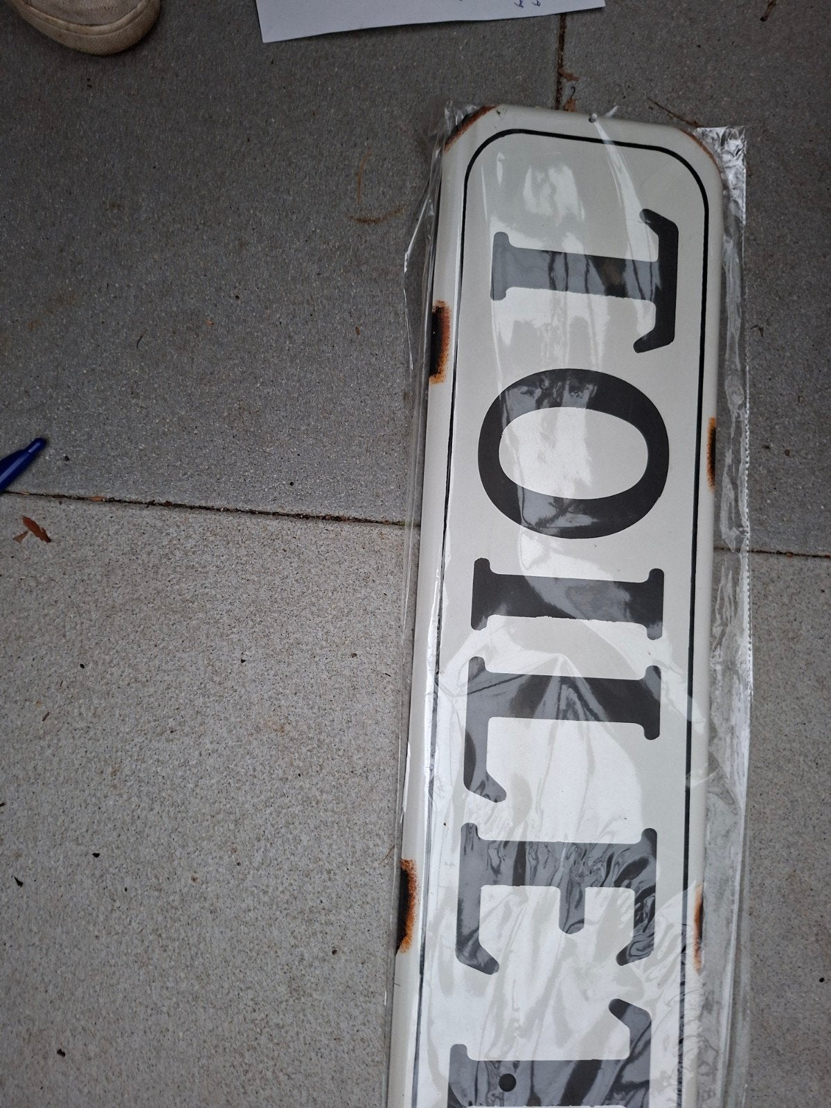 Nieuw  groot Toilet Bor d- Vintage Stijl Metaal, Vintage, Nieuw, Ophalen of Verzenden, Metaal
