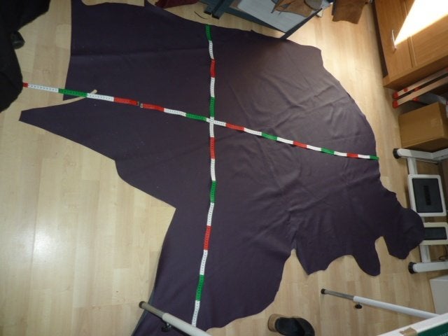 Paars groot restant soepel echt leer rundleer, Leer of Kunstleer, Nieuw, Ophalen of Verzenden, 30 tot 120 cm
