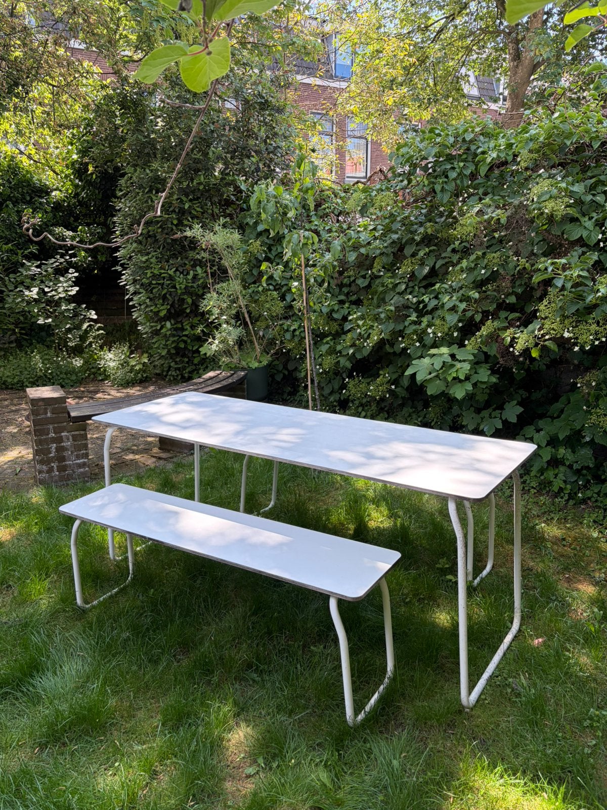 Tuintafel | Picknicktafel | Twee banken | Ikea, Ophalen, Zo goed als nieuw, Rechthoekig, Overige materialen