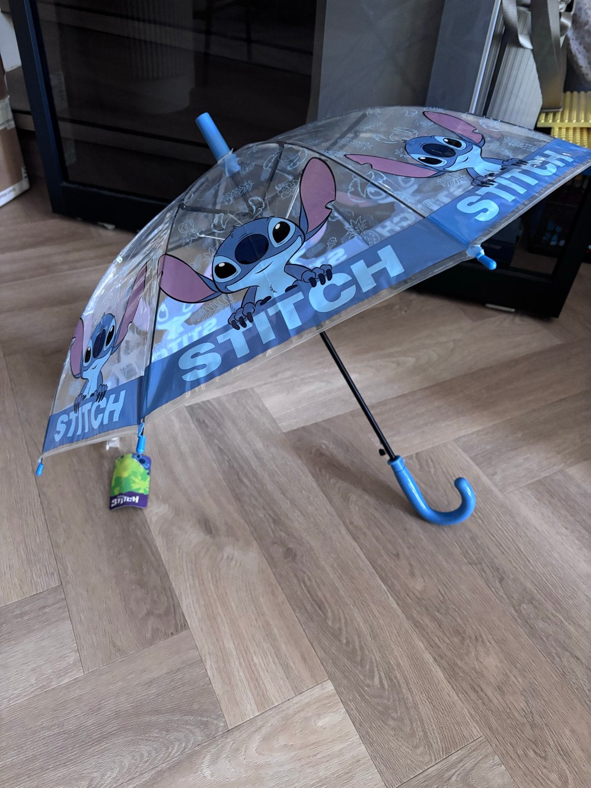 Nieuwe Disney Stitch Paraplu - Transparant & Blauw, Ophalen of Verzenden, Transparant, Nieuw, Blauw