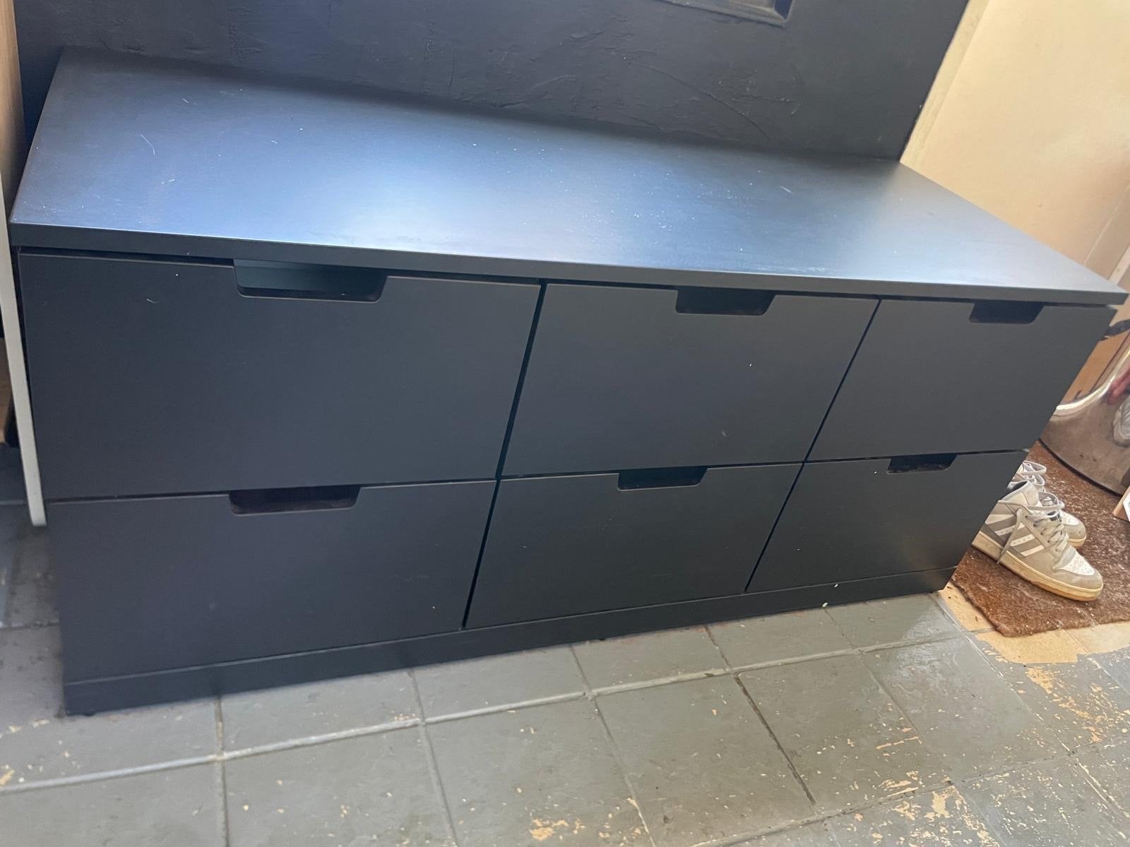 IKEA Nordli ladekast met 6 laden, antraciet, Huis en Inrichting, Ophalen, Gebruikt, 100 tot 150 cm, 5 laden of meer