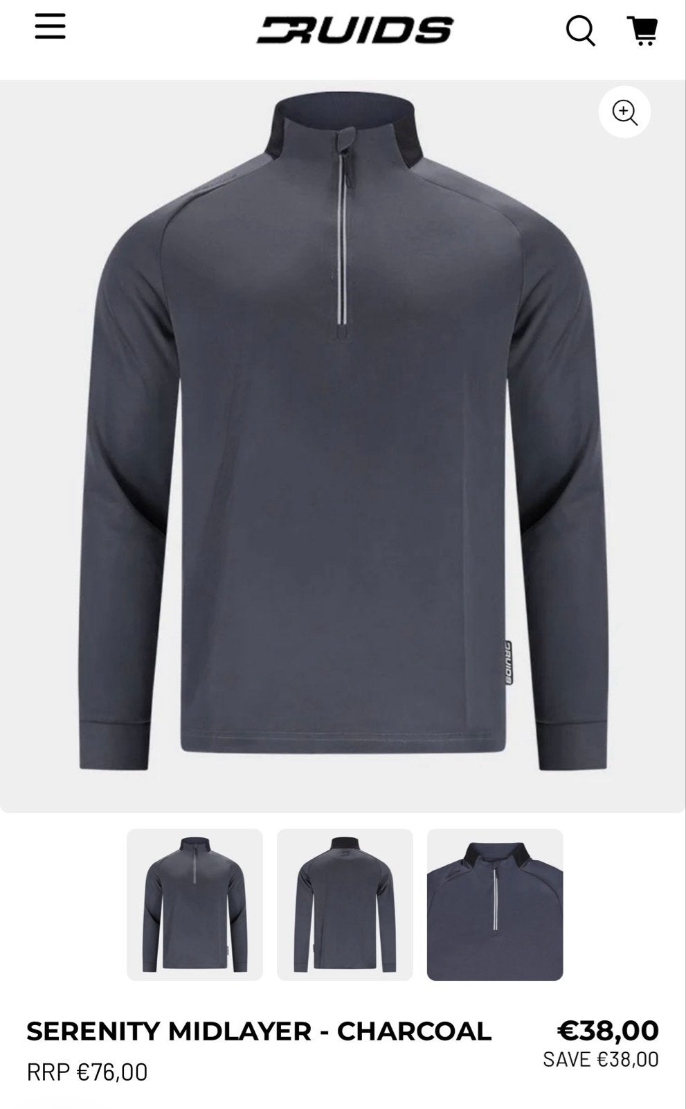 Druids Serenity Midlayer - Charcoal xxl, Ophalen of Verzenden, Nieuw, Kleding