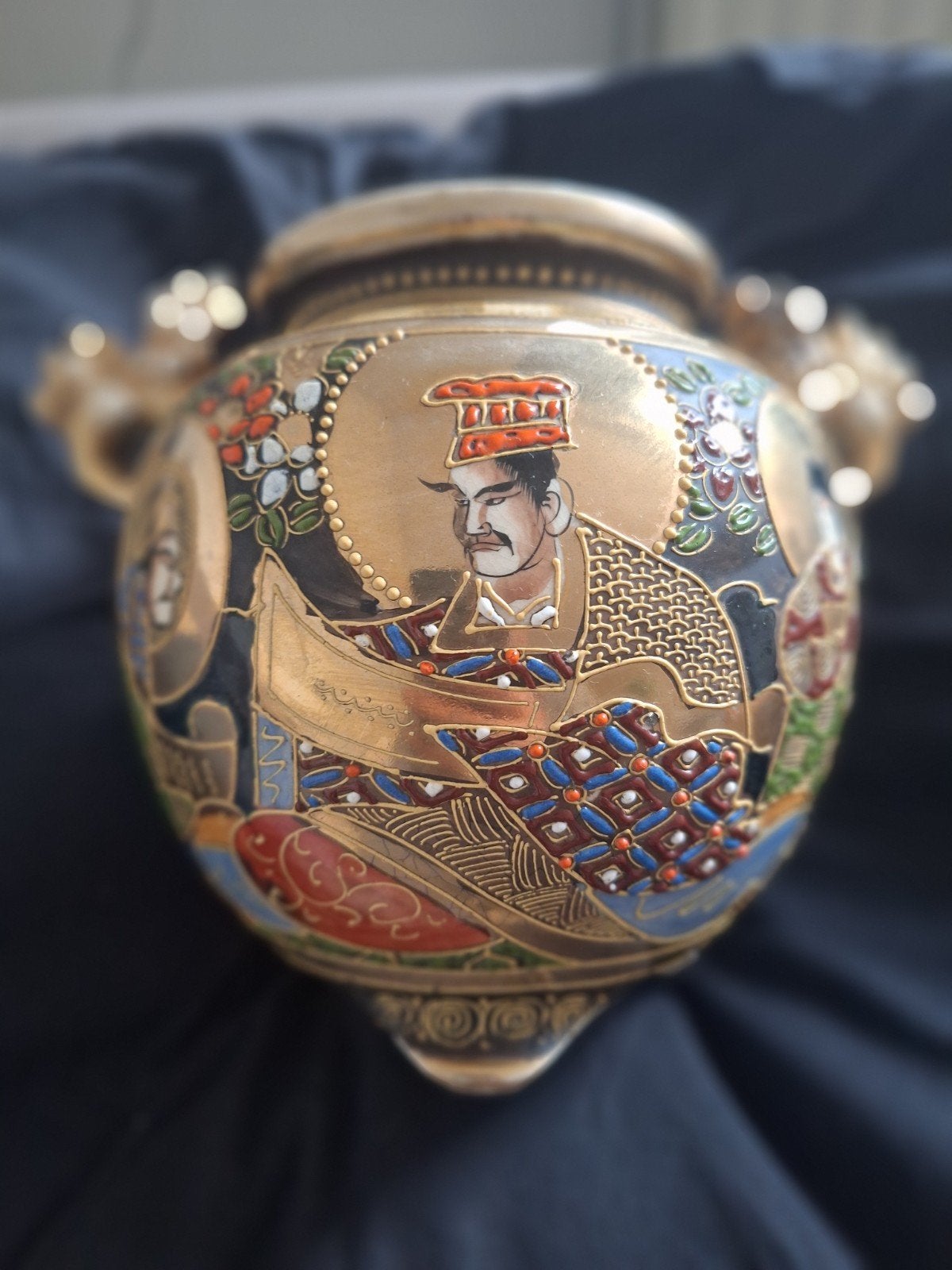 Antieke Japanse Satsuma Vaas Kinkozan Meiji/Taisho Periode, Ophalen of Verzenden