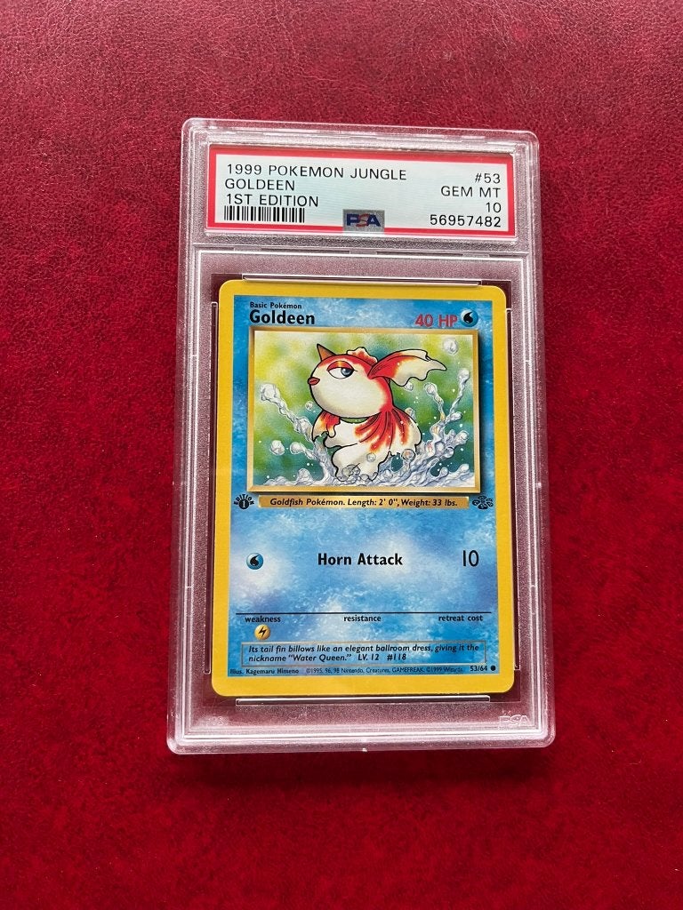 PSA 10 Pokemon 1999 Jungle Goldeen  1ST Edition 53, Ophalen of Verzenden, Nieuw, Losse kaart