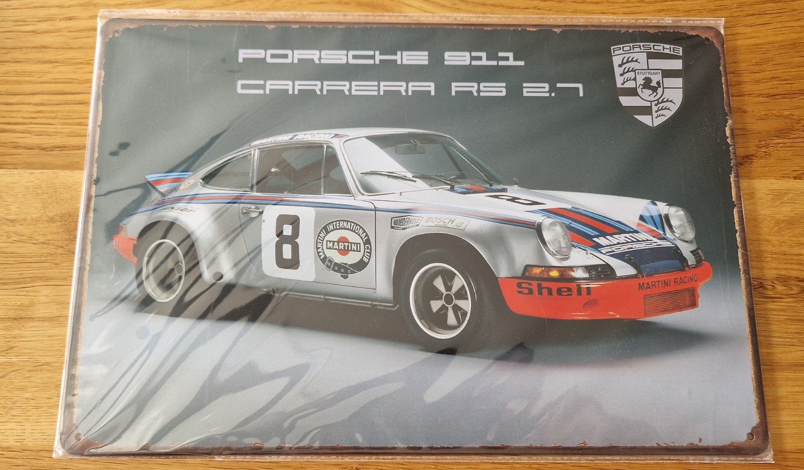 Metalen bord Porsche 911 Carrera RS 2.7 wandbord mancave, Ophalen of Verzenden, Nieuw