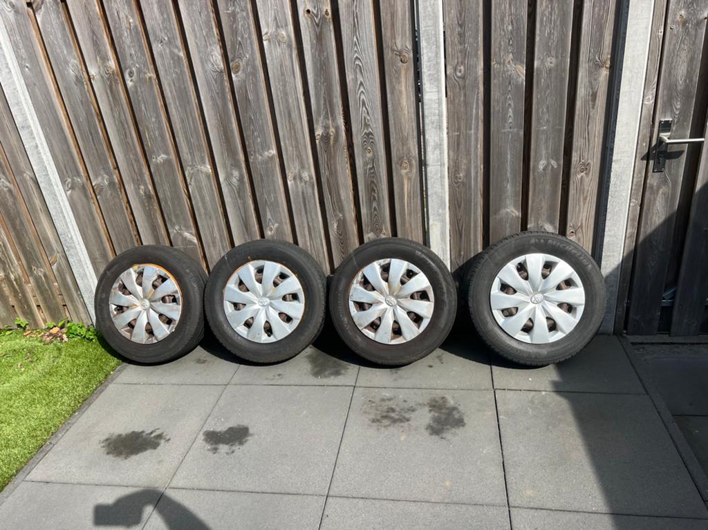 4 velgen met banden, Ophalen, 14 inch, Gebruikt, 175 mm