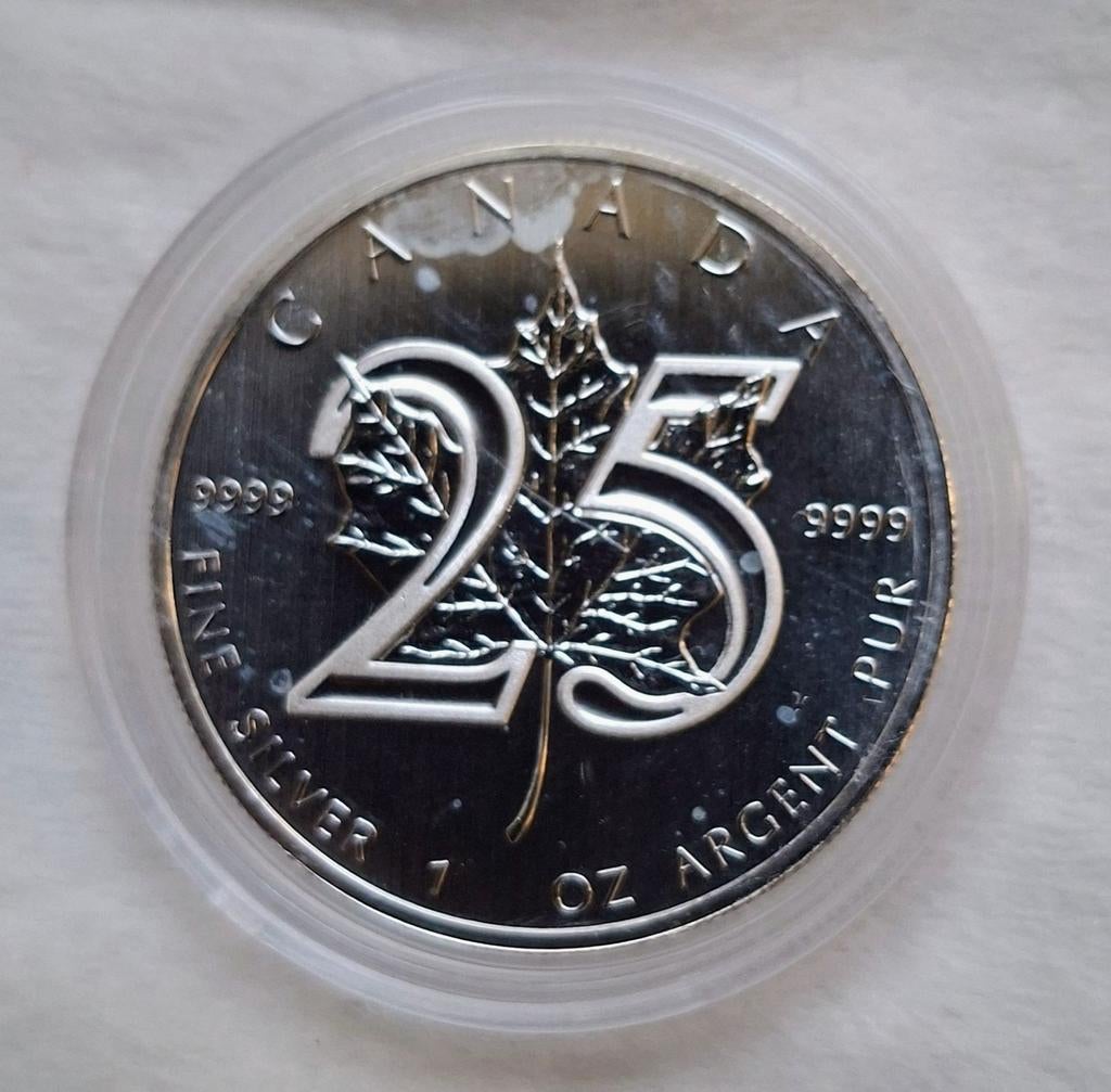 Canada 2013 Maple Leaf 25 Anniversary Zilver 1 oz, Verzenden, Noord-Amerika, Losse munt, Zilver