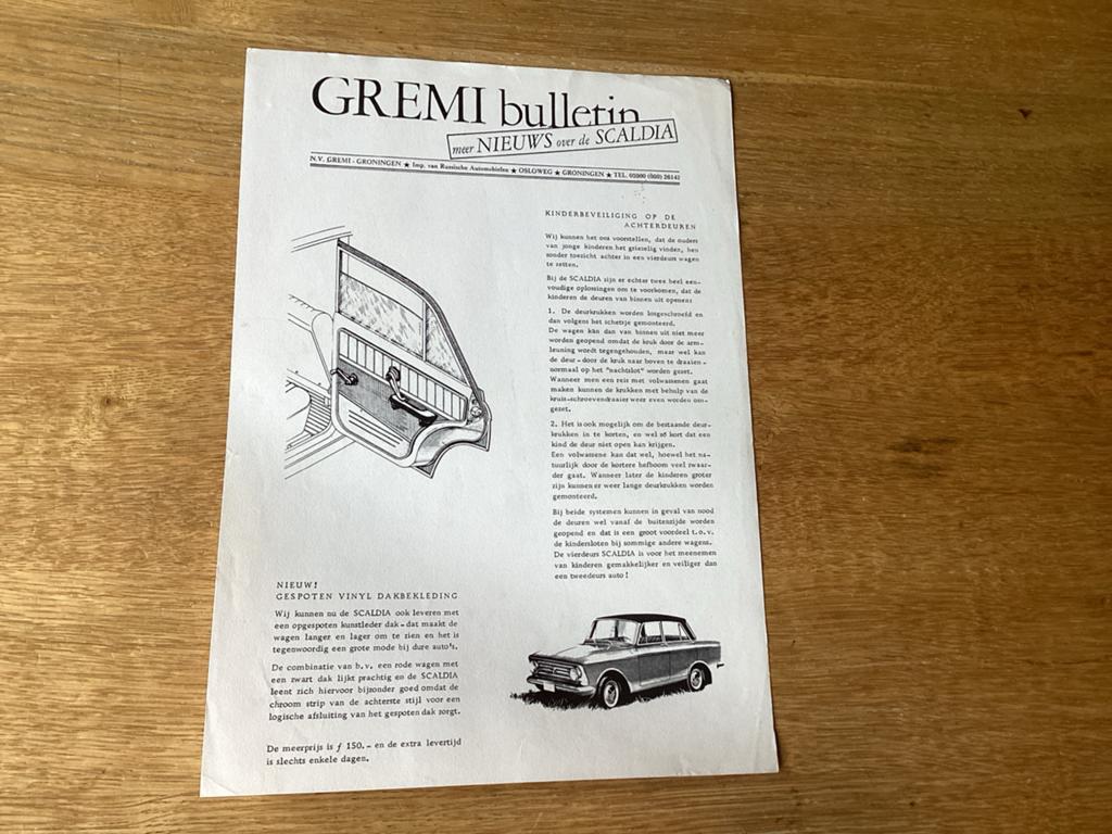 GREMI bulletin: Nieuws over de SCALDIA (Vintage Autoboekje), Ophalen of Verzenden, Gelezen, Overige merken
