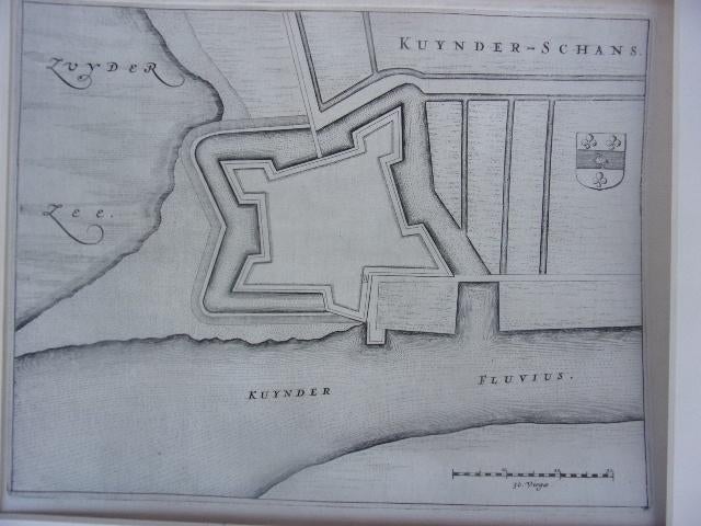 Kuinre Kuynder-Schans Blaeu Kaart 1649, Cartografie, Gravure, 21 cm, 27 cm