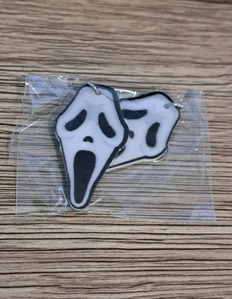 Scream ghostface oorbellen en poezen, Verzenden, Nieuw, Overige materialen, Hangers