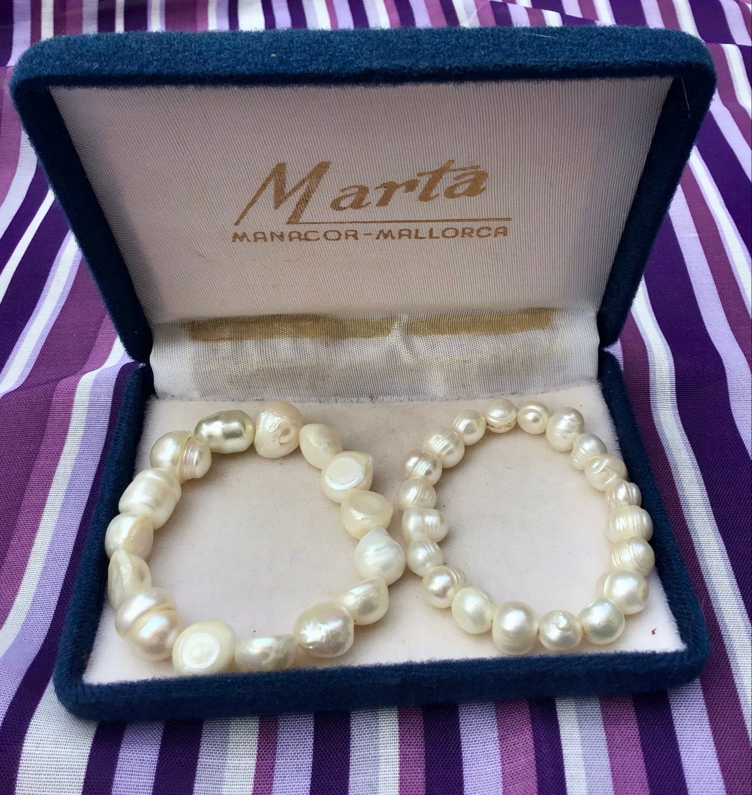 Antieke Marta Manacor-Mallorca zoetwaterparel armbanden, Ophalen of Verzenden, Overige materialen, Armband