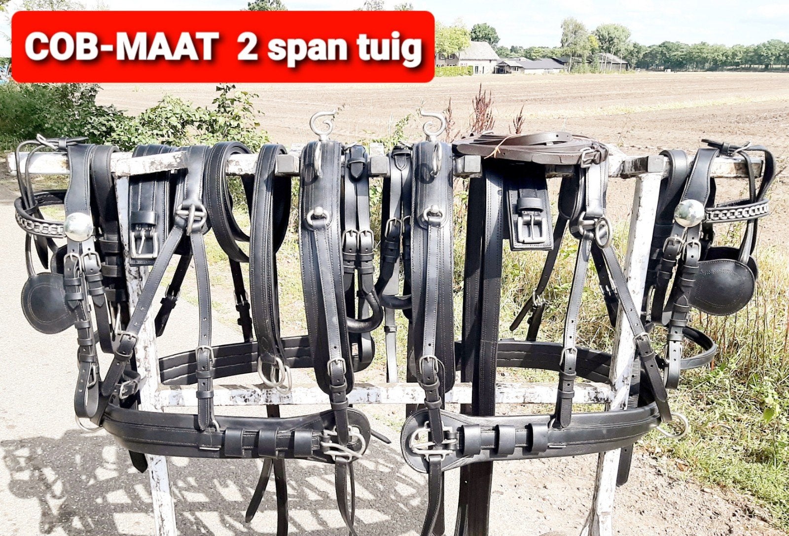 💢NIEUW GOED CHIQUE COB-MAAT DUBBELSPAN TUIG 695 €, Ophalen of Verzenden, Zwart, Verstelbaar, Cob