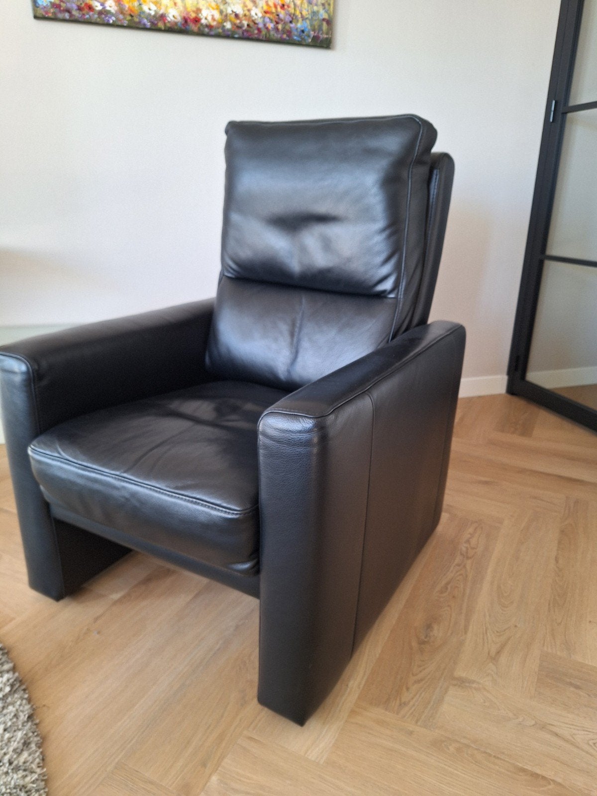 leren fauteuil, Ophalen, Zo goed als nieuw, 75 tot 100 cm, Leer