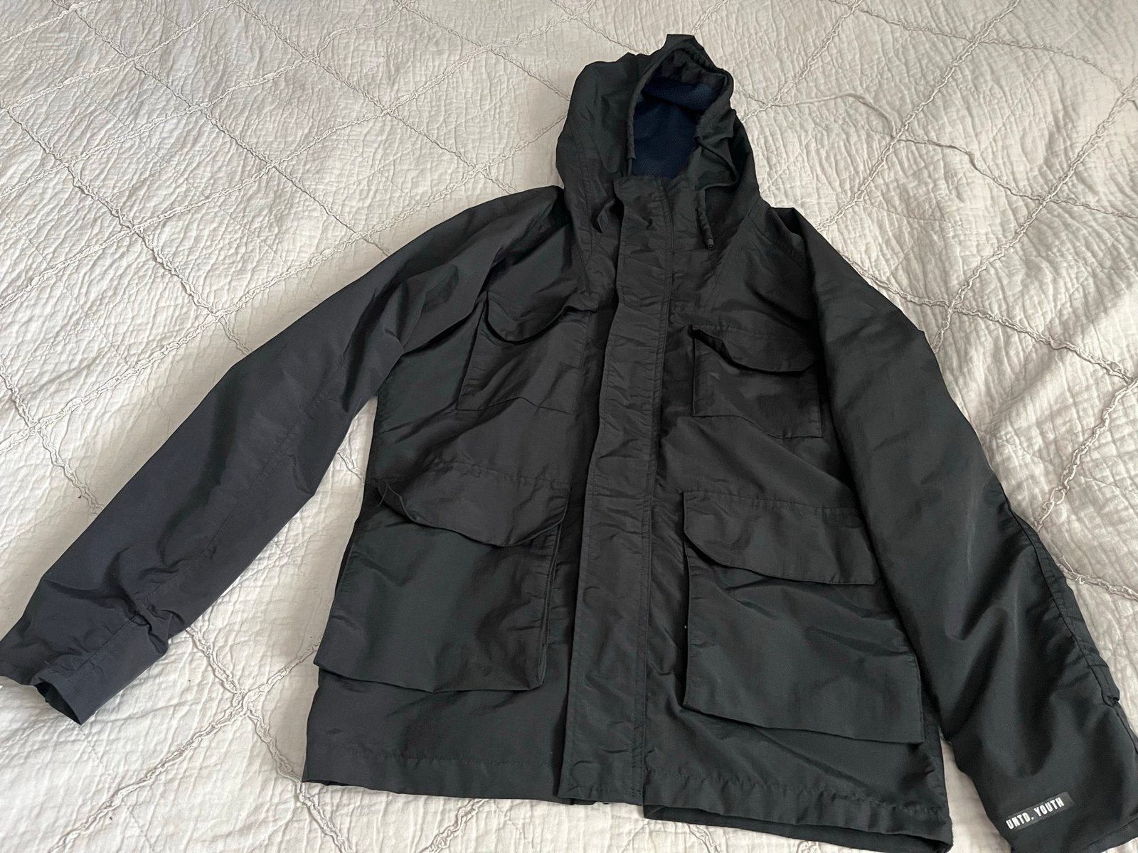 Jack & Jones Core Zwarte Jas met Capuchon Maat M, Ophalen of Verzenden, Zo goed als nieuw, Maat 48/50 (M), Zwart