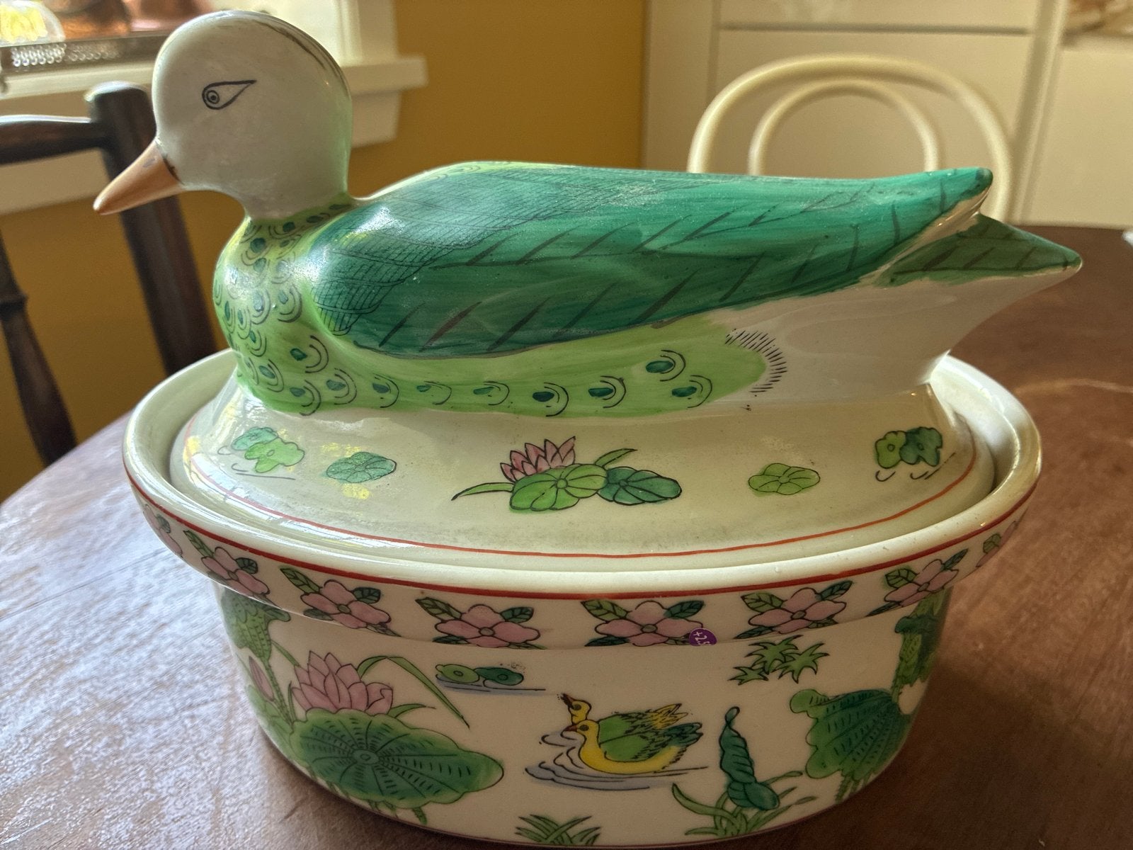Vintage Chinese Porseleinen Eend Terrine/Schotel, Antiek en Kunst, Ophalen of Verzenden