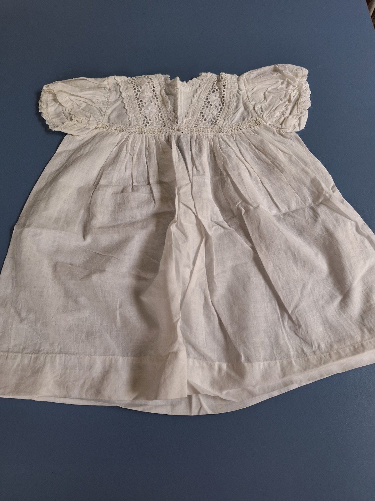 Vintage babyjurkjes met kant en pofmouwtjes, Ophalen of Verzenden