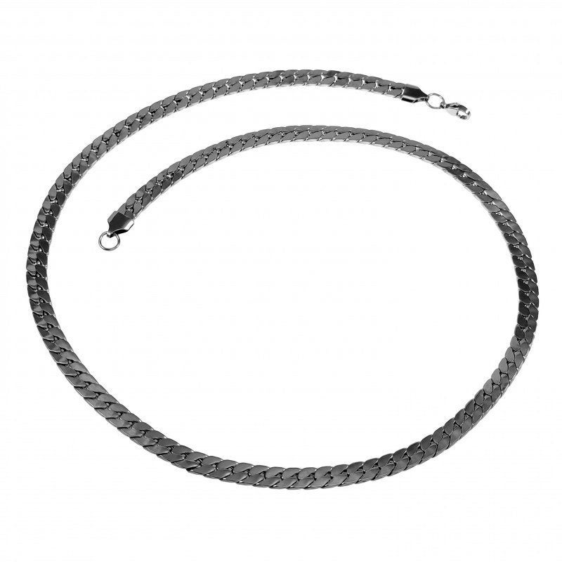 60cm x 6mm Ketting - Gepolijst Staal - Platte Slangenketting, Overige materialen, Birgitta-Gracht 33, 6465 EL Kerkrade, Nederland