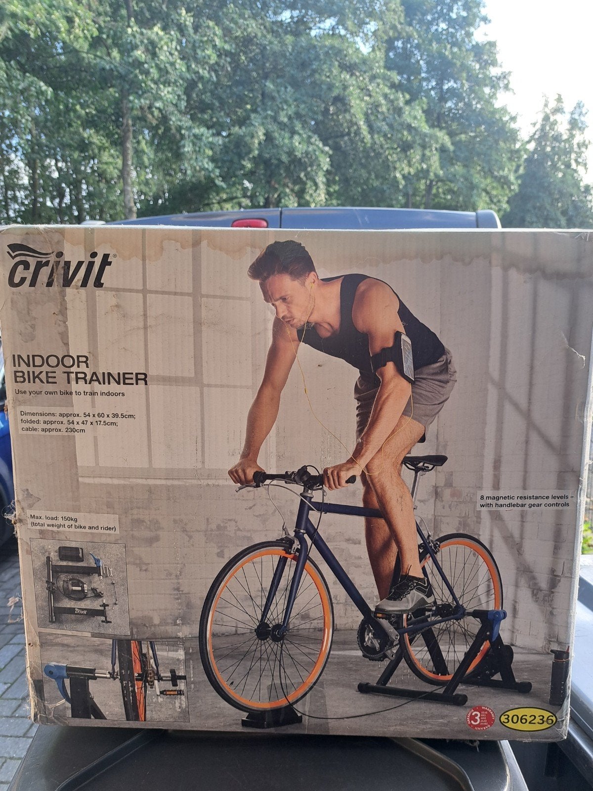 Crivit Indoor Roltrainer voor Racefiets/Mountainbike, Ophalen