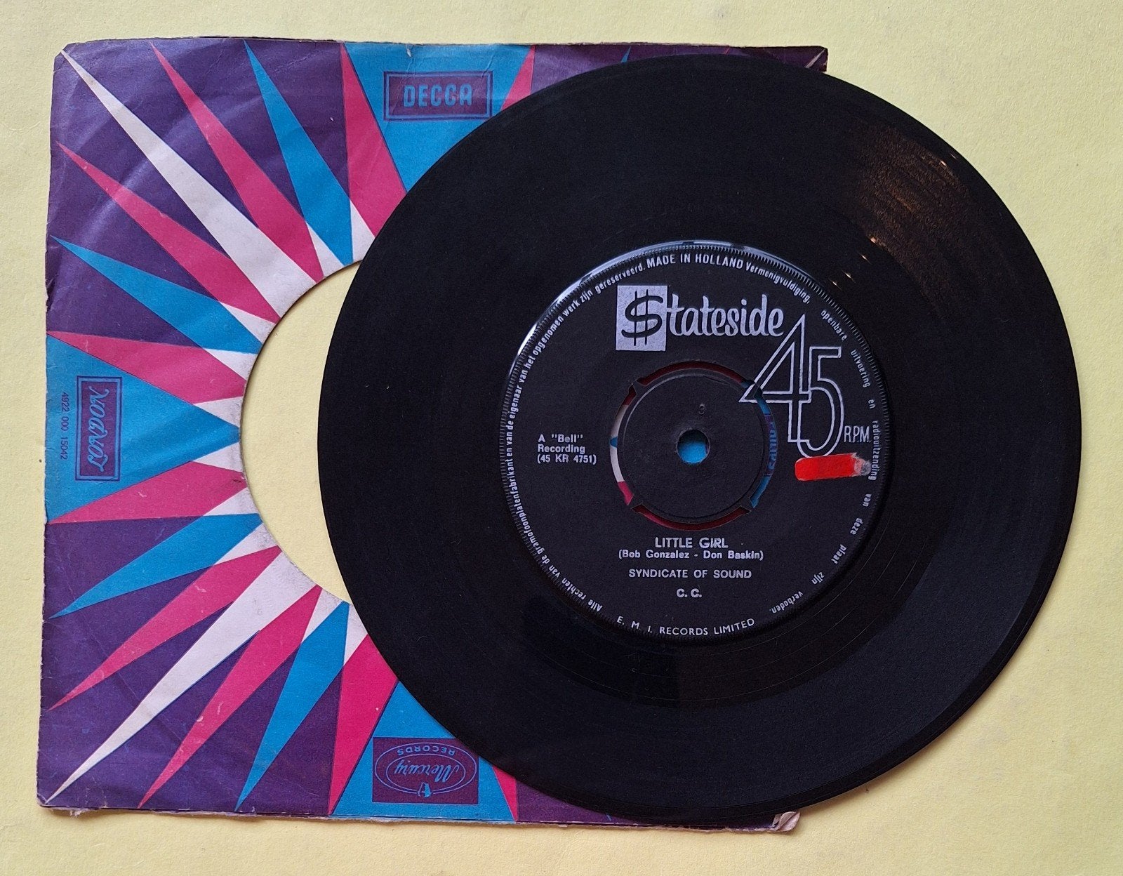 Syndicate of Sound - Little Girl (45 RPM Vinyl Single), Gebruikt, 7 inch, Ophalen of Verzenden, Pop