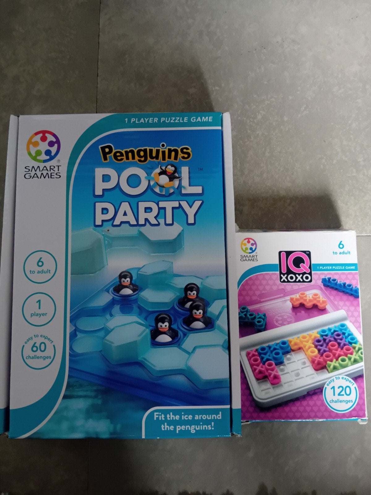 Smart Games: Penguins Pool Party & IQ XOXO, Een of twee spelers, Ophalen of Verzenden, Nieuw, Smart Games