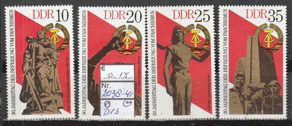DDR Bevrijding van Fascisme Michel 2038-41 Nr.D13p, Verzenden, DDR, Postfris