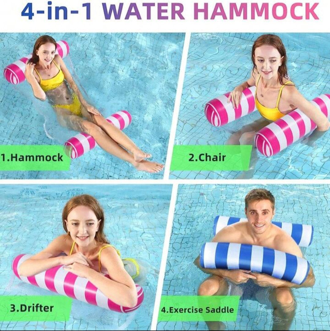 NIEUW Opblaasbare Water Hangmat - 4-in-1 Zwembad Lounger, Minder dan 80 cm, Overige typen, Rond, Nieuw