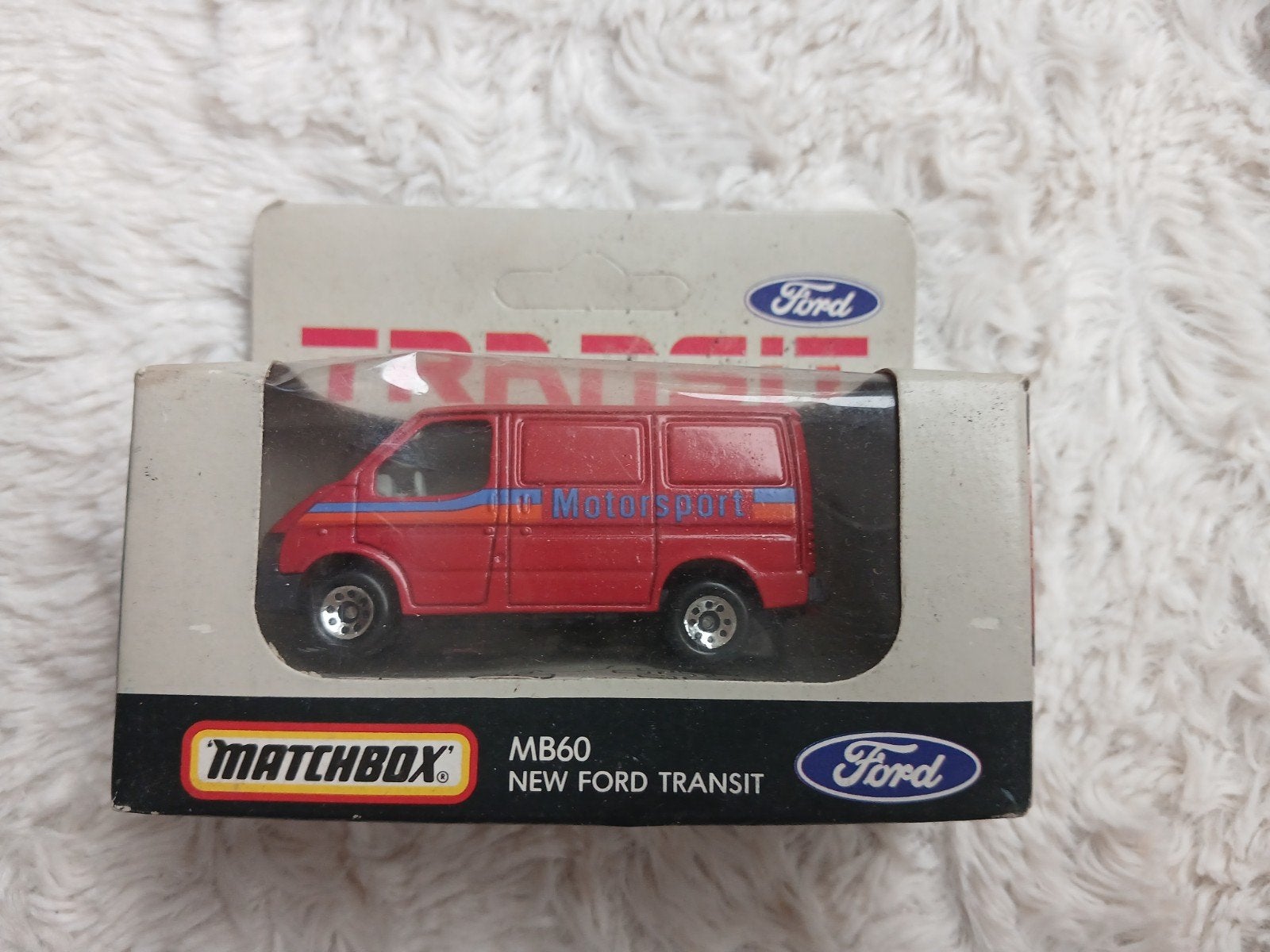 Matchbox MB60 New Ford Transit "Motorsport" miniatuurauto ui, Ophalen of Verzenden, Auto, Matchbox