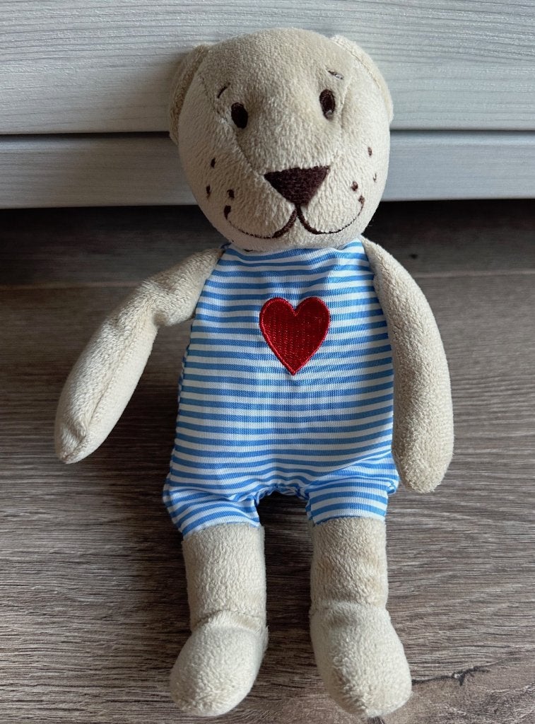 Pluche knuffel beer teddybeer met hart 21 cm, Beer, Blauw, Nieuw, Ophalen of Verzenden
