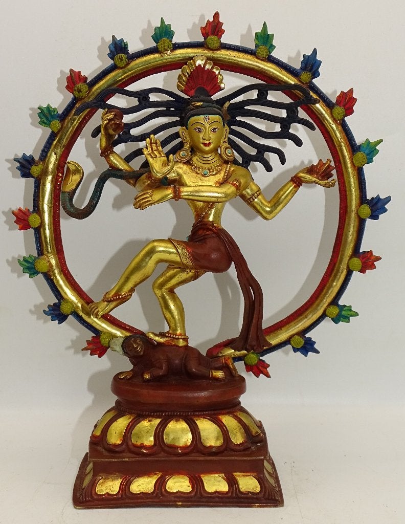 Goldface Rad van Shiva Nataraja uniek zeldzaam koper beeld, Ophalen of Verzenden, Gebruikt, Beeld(je), Hindoeïsme