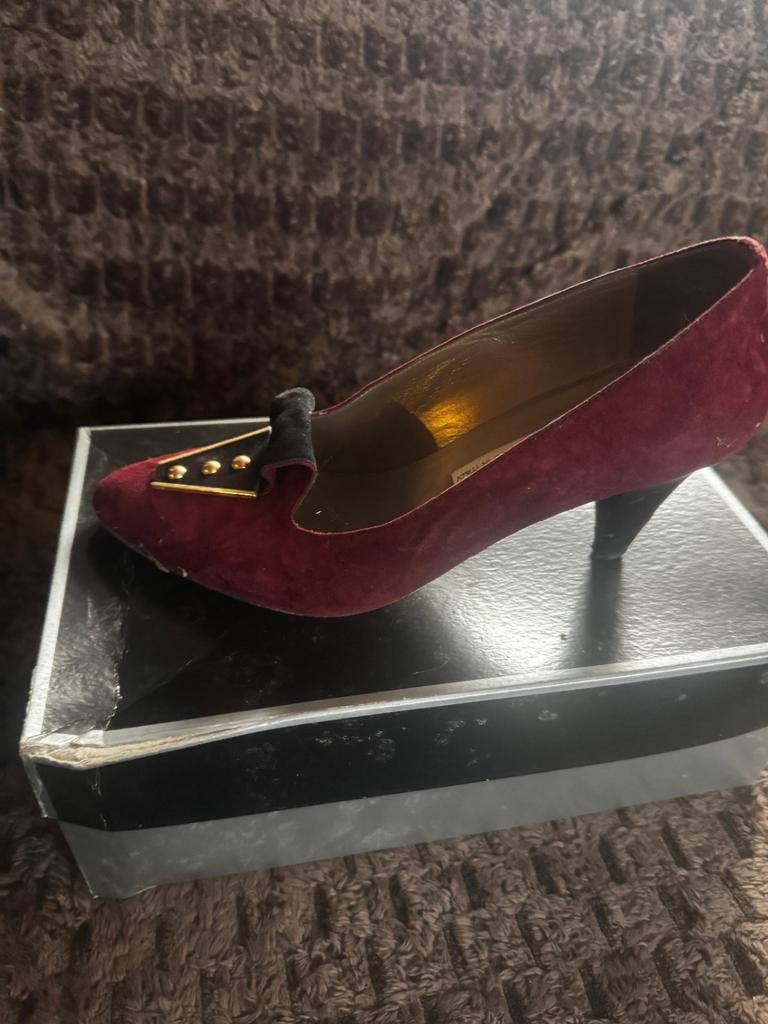 IACOPINI Bordeaux Suède Pumps Maat 38, Pumps, Ophalen of Verzenden, IACOPINI, Gedragen