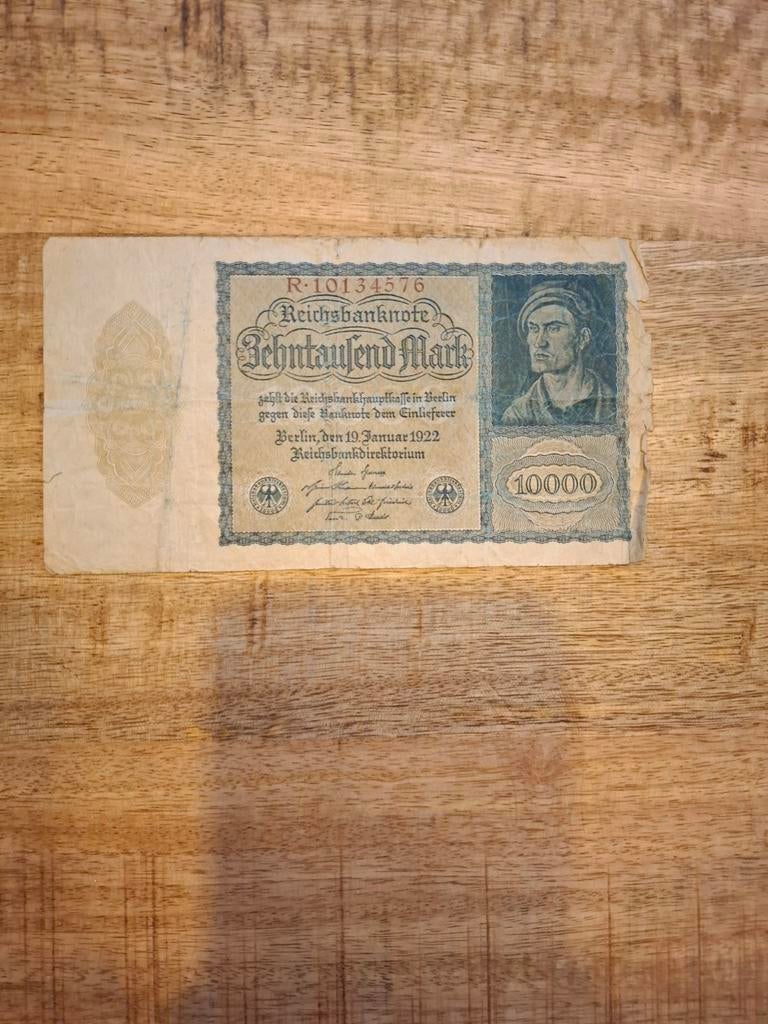 10000 Mark biljet Duitsland 1922, Postzegels en Munten, Bankbiljetten | Europa | Niet-Eurobiljetten, Ophalen of Verzenden, Duitsland