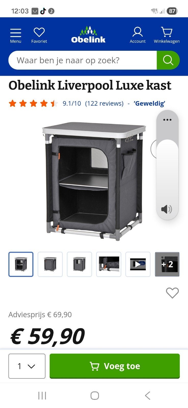 Obelink Liverpool Luxe kast - Compacte Opbergkast, Ophalen of Verzenden, Zo goed als nieuw