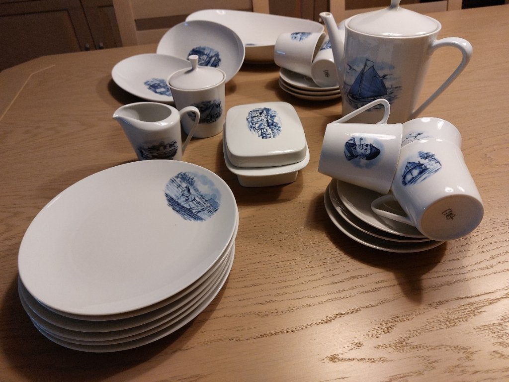 Theeservies 6 delig., Ophalen, Zo goed als nieuw, Aardewerk, Delftsblauw