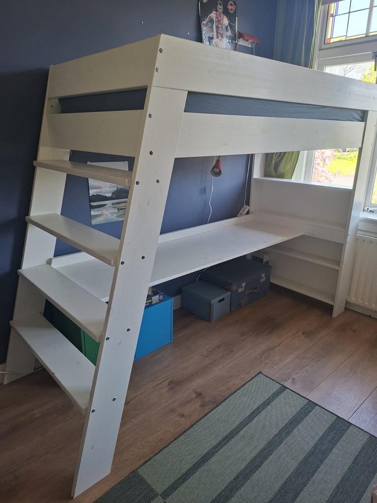 Woood hoogslaper Julien wit 96x247x179 cm (matras 90x200), Kinderen en Baby's, Kinderkamer | Stapelbedden en Hoogslapers, Ophalen
