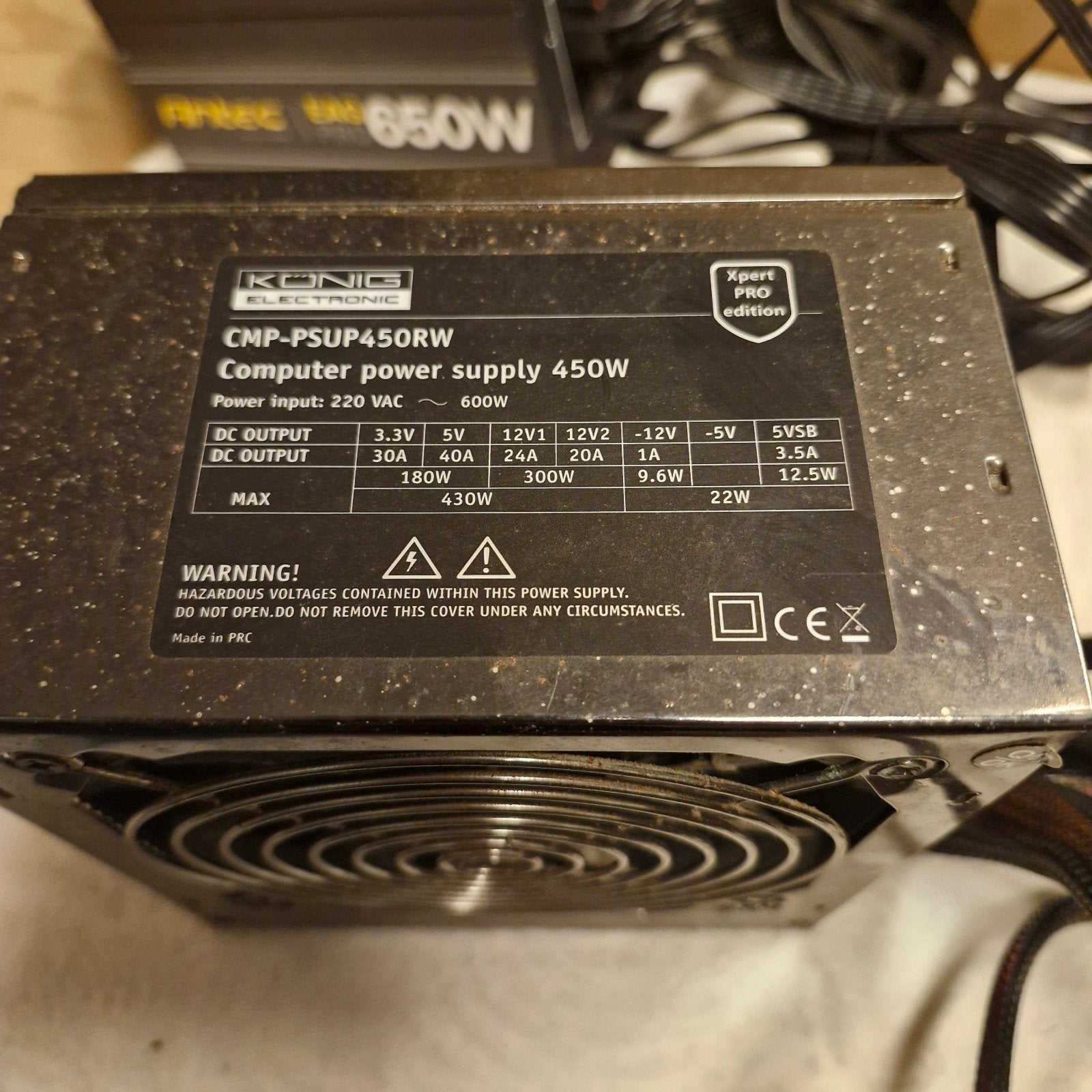König Electronic CMP-PSUP450RW Computer Voeding 450W, Ophalen of Verzenden, Gebruikt