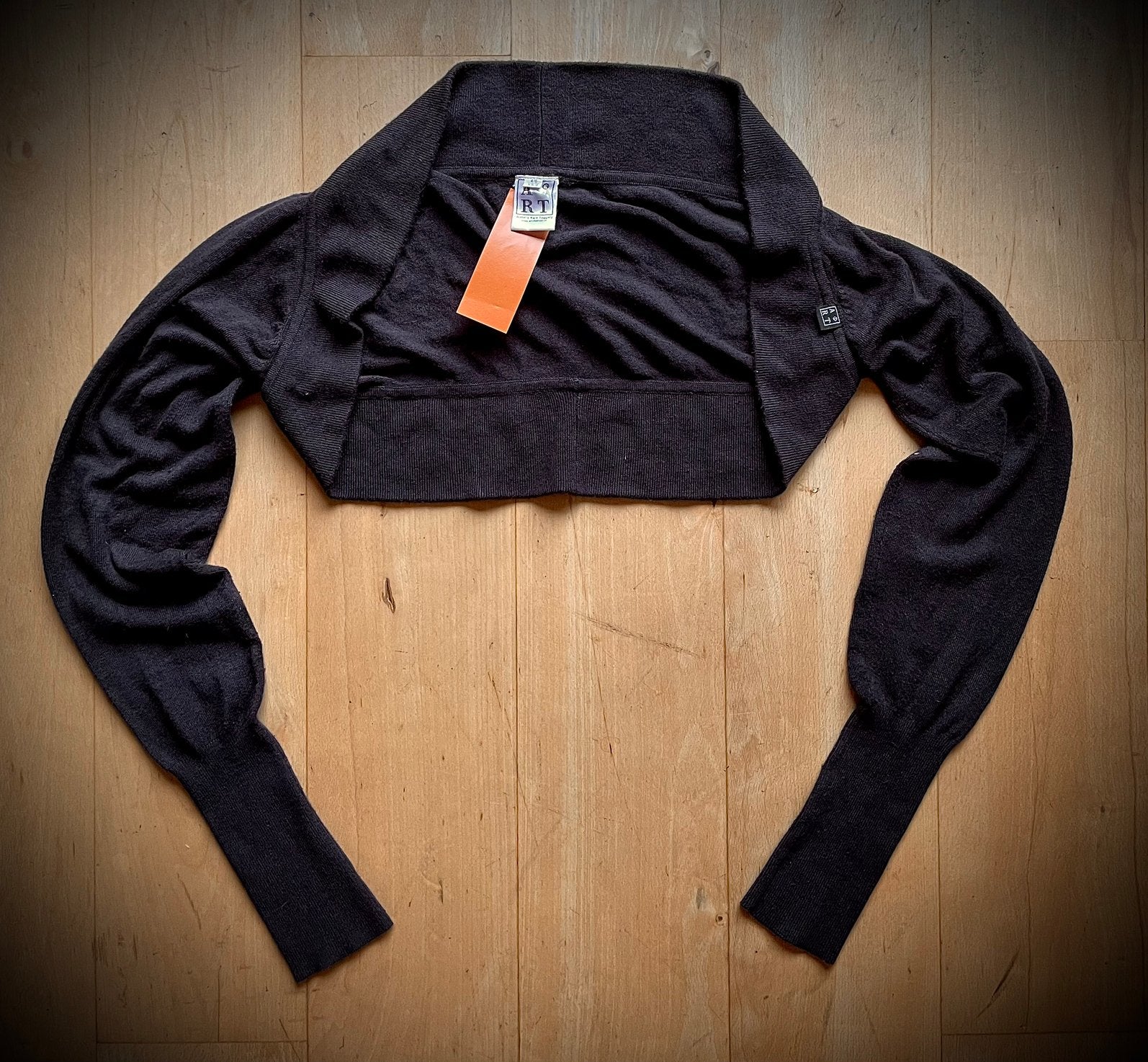 Art design bolero top trui truitje zwart XS, Zwart, Ophalen of Verzenden, Zo goed als nieuw, Lange mouw