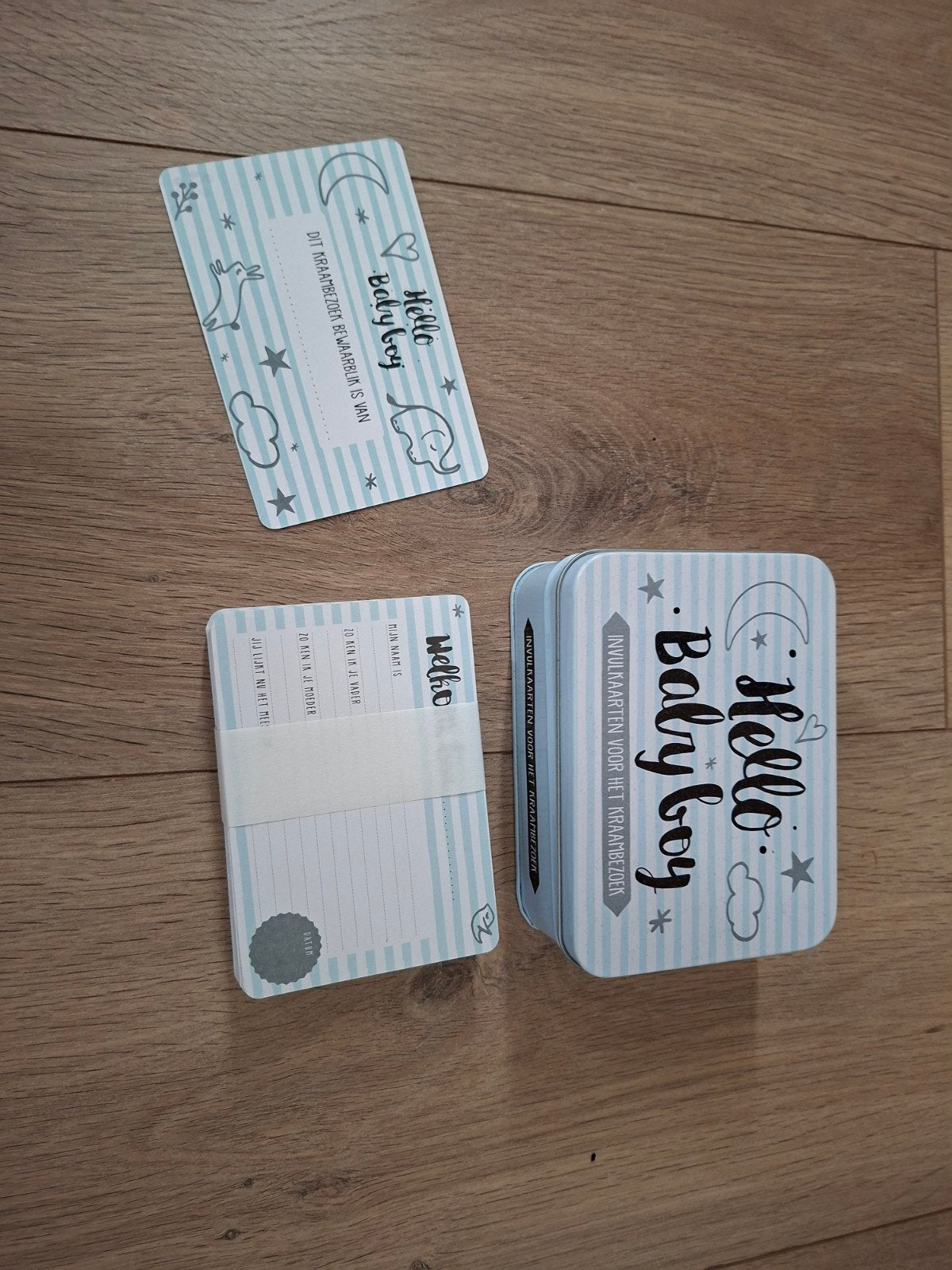 Hello Baby Boy Bewaardoos met invulkaarten, Ophalen of Verzenden, Nieuw, Kraamcadeau