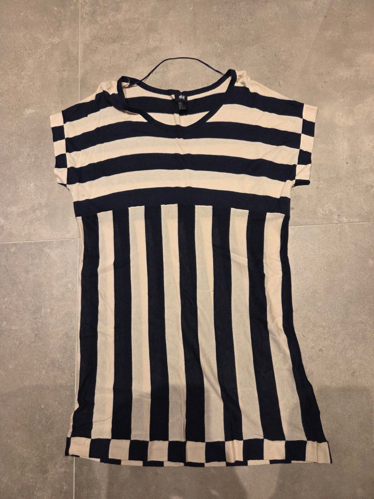 H&M korte jurk maat S gestreept, Ophalen, H&M, Wit, Maat 36 (S)