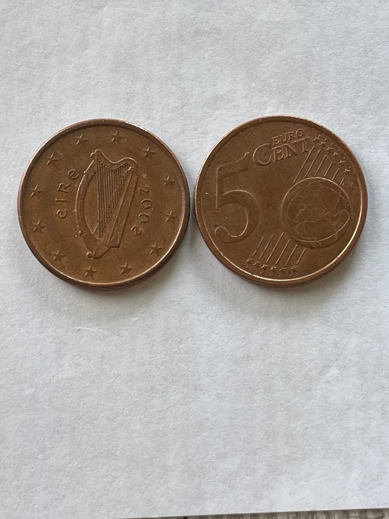 Ierland  Euro munt 5 cent  van 2002, Ophalen of Verzenden, Ierland, 5 cent, Losse munt